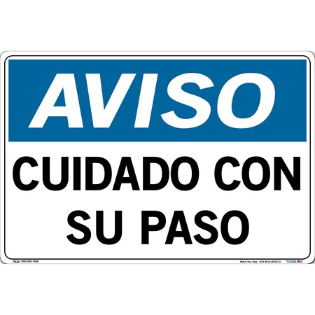 Vestil Vinyl Label Sign, 12-1/2" Height, 18-1/2" Width, Vinyl Label, Rectangle, Spanish SI-N-48-D-LB-011-S